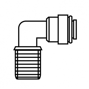 Mur-Lok Elbow - 3/8" Pipe X 1/4" Quick Connect, White