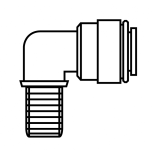 John Guest Fixed Elbow, 3/8" tube X 1/4" male pipe thread