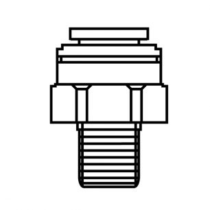 John Guest Connector, 3/8" tube X 1/8" male pipe thread