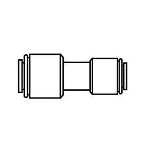 John Guest Reducing Union, 3/8" tube X 1/4" tube